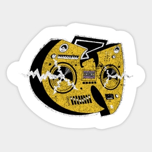 yellow radio vintage Sticker